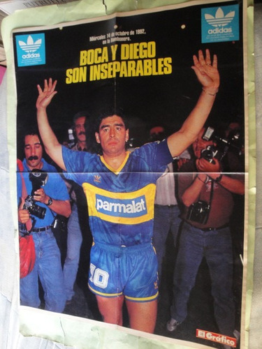 Lamina Boca Juniors Maradona El Grafico Año 1992