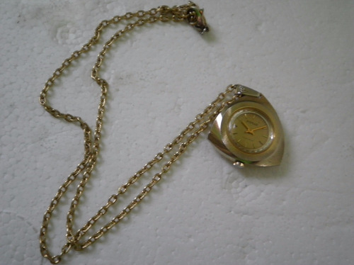 Reloj Colgante Bolsillo Dama Pomar Cuerda Dore Imperdible (Usado)