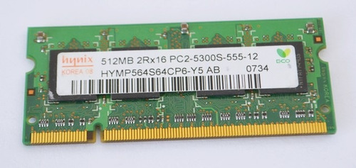 Memoria Ram Ddr2 Hynix 512mb 2rx16 Pc2-5300 Hymp564s64cp6-y5 (Usado)
