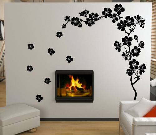 Vinilo Pared Flores Grande Decoración Wall Stickers