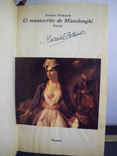 Adp El Manuscrito De Missolonghi Frederic Prokosch