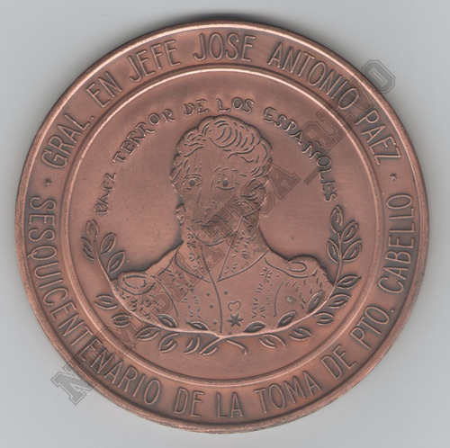 Medalla De Jose Antonio Paez Toma De Puerto Cabello