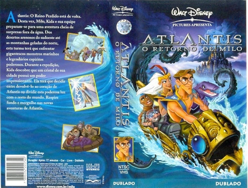 Filme Fita Vhs Disney Atlantis O Retorno De Milo Dublado