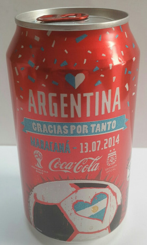 Lata Coca Cola Edic. Limit. Final Copa Del Mundo Brasil 2014