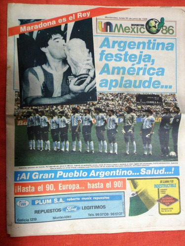 Antiguo Suplemento Ultimas Noticias Mundial Futbol 1986