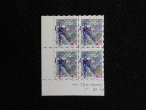 Sellos Estampillas Liechtenstein Olimpiadas Vancouver Mint