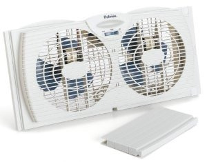 Holmes Doble Twin Blade Ventana Ventilador Blanca