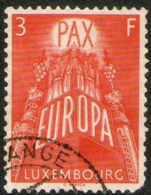 Luxemburgo Sello Usado Serie Europa Unida X 3 Fr.  Año 1957