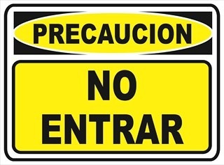 Cartel Linea Precaución No Entrar 22x28 Cm Alto Impacto