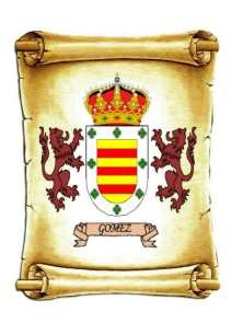 Escudo Del Apellido Gomez - Heraldica - Lamina 45 X 30 Cm