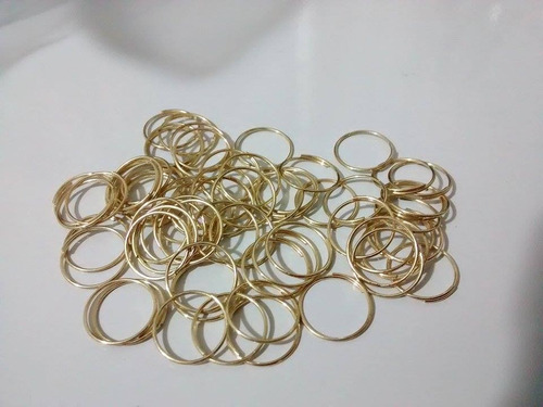 Imagem 3 de 3 de 1500 Argolas Em Aço Inox Dourada Montagem De Lustres 10mm