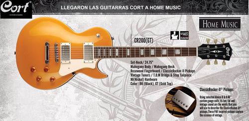 Imagen 7 de 8 de Guitarra Electrica Cort Cr200 Gt Gold Top Clasic Rock