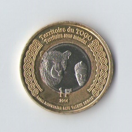 Togo -  1 Franc 2014 -  Bimetalica - Sin Circular