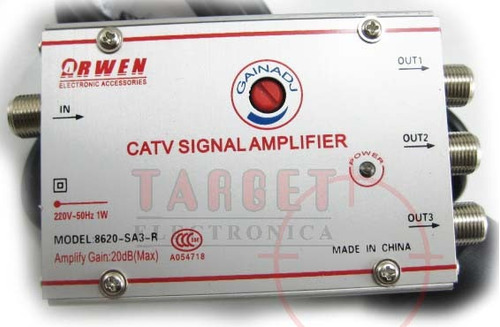 Amplificador De Antena Catv 20 Db 3 Salidas C/control Gananc