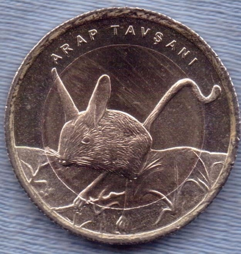 Turquia 1 New Lira 2016 Bimetalica * Jerbo De Cuatro Dedos *