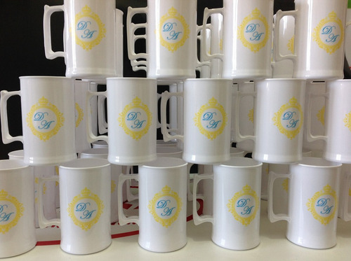 1 Caixa 50 Canecas De Chopp Acrilico Personalizadas 300 Ml
