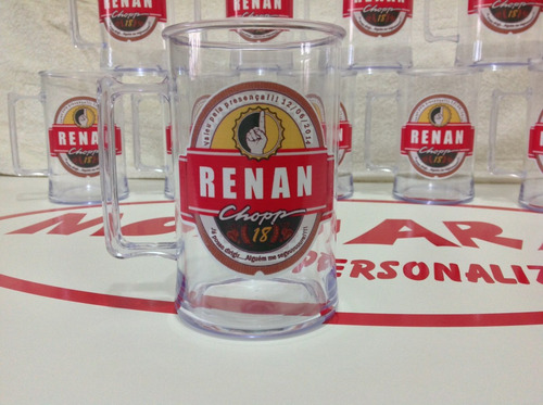 1 Caixa 50 Canecas De Chopp Acrilico Personalizadas 300 Ml