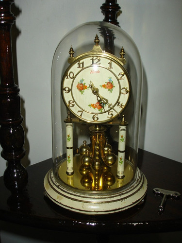 Antiguo Reloj Kundo Con Cupula De Cristal Y Manual Original