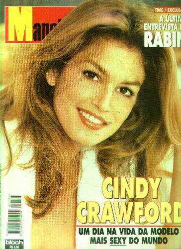 Manchete 1995.cindy Crawford.rabin.juliana Galvão.barbra.
