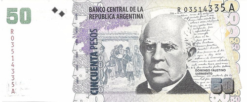 Billete Argentina $50 Convertibles Reposicion Unc Palermo