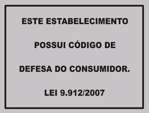 Placa  Código Defesa Consumidor