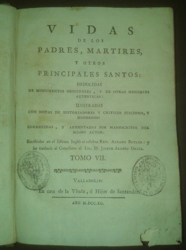 Vidas De Los Padres Mártires Albano Butler Tomo 7