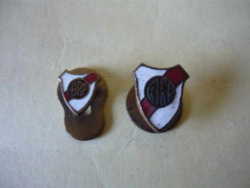 2 Antiguos Pins C.a. River Plate Esmalte Original Coleccion