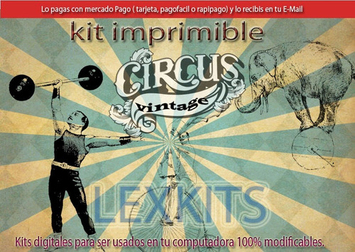 Kit Imprimible Candy Bar Circo Vintage Vintage Circus
