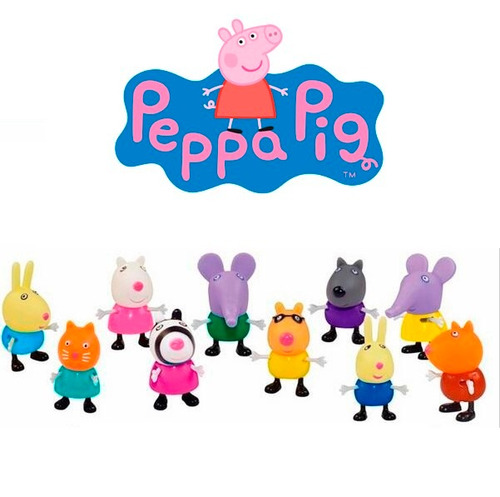 10 Miniaturas Turma Da Peppa Pig - Pronta Entrega