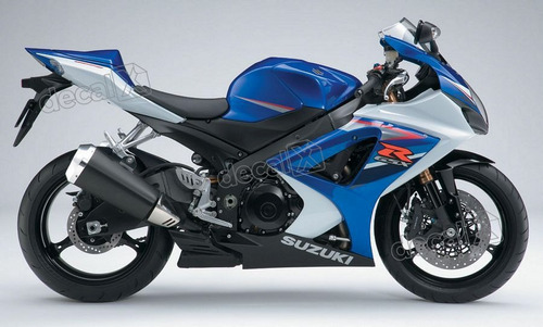 Kit Adesivo Suzuki Gsxr 1000 2007 Azul E Branca 10007az