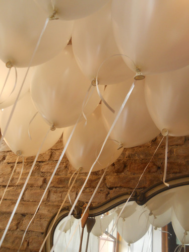 Combo De 10 Globos Con Helio Perlado Blanco
