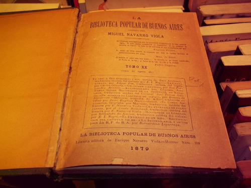 Revista La Biblioteca Popular De Buenos Aires Tomo Xx 1879