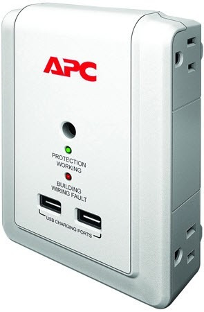 Protector De Corriente 4 Tomas 2 Usb Cargador Apc P4wusb Ccc