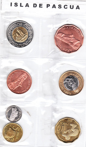 Monedas Isla De Pascua 7 Monedas De La Islas Polinesicas