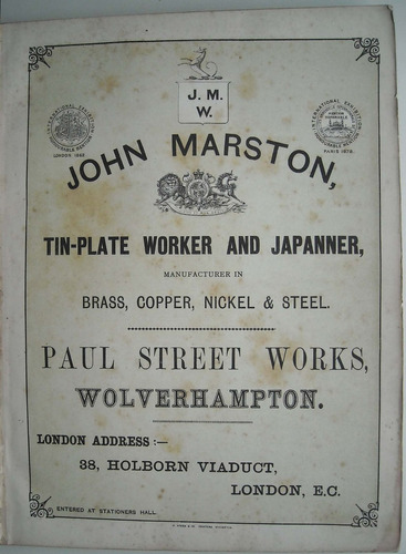 Catálogo N&z John Marston 1880 Artículos Domésticos En Metal