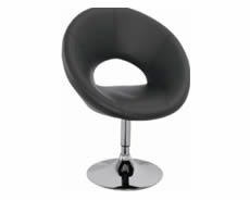 Sillón Butaca Negro Un Cuerpo Giratoria Pie Cromado 80103