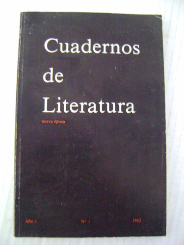 Cuadernos De Literatura. Año 1. Número 1. 1982