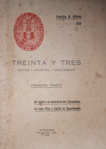 Treinta Y Tres Datos Apuntes Recuerdos Cincuentenario 1934