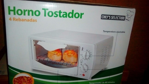 Horno Electrico Chefs Tostador 4 Rebanadas