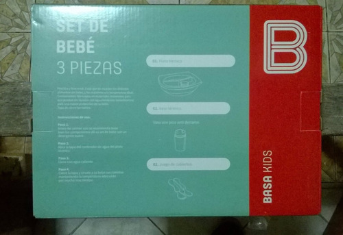 Plato Termico + Cubiertos + Vaso Tomatodo Para Bebe - Basa