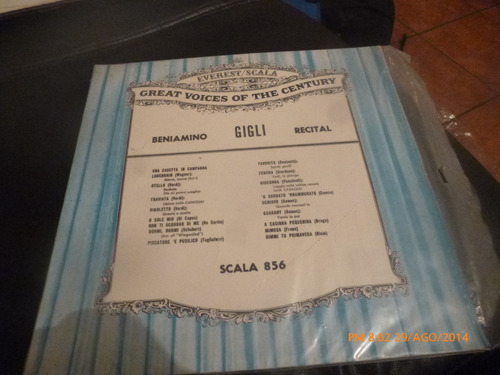 Vinilo Lp De Beniamino Gigli Recital (u864