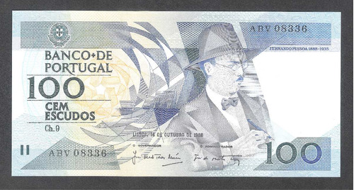 Por004 Billete De Portugal De 100 Escudos De 1986 Unc Aff*