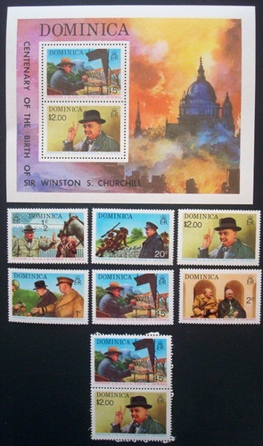 A5409 Dominica Yvert Nº 396/401 + Bl 26 + Selos Do Bloco Com
