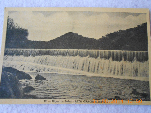 Cordoba Postal Alta Gracia Dique La Bolsa Fechada 1951