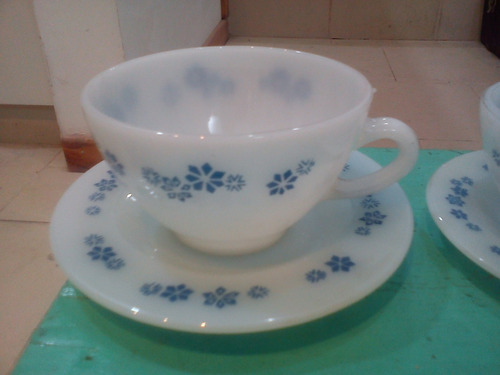 Taza Antigua Con Platito Nueva De Cafe Rigopal Rigoleau Flor