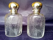 Comprar Hermoso Par D Perfumeros De Plata Inglesa Y Cristal Año 1900