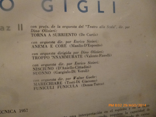 Vinilo Lp De Beniamino Gigli -- Na Sera E Maggio (u395