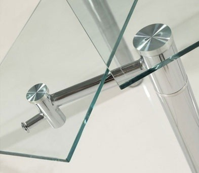 Mesa Vidrio Cromo Extensible 1,30x0,85x1,80cm 2da Outlet