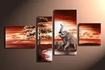 Comprar Cuadros Africanos Modernos Tripticos Texturados Pintados