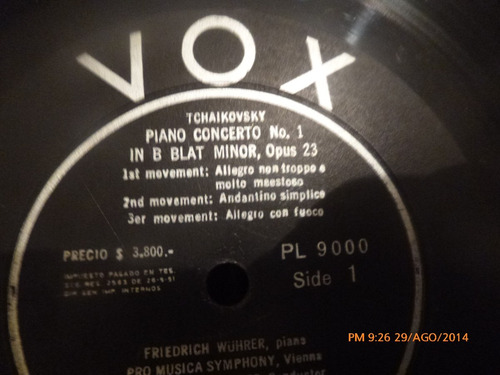 Vinilo Lp De Tchaikovsky - Grieg -- Friedrich Wuhrer (u428